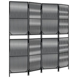 Vidaxl kamerscherm 4 panelen poly rattan zwart