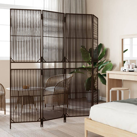 Vidaxl kamerscherm 4 panelen poly rattan bruin