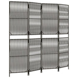 Vidaxl kamerscherm 4 panelen poly rattan grijs