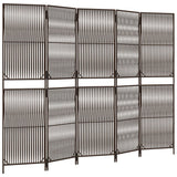 Vidaxl kamerscherm 5 panelen poly rattan bruin