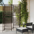 Vidaxl kamerscherm 5 panelen poly rattan bruin
