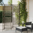 Vidaxl kamerscherm 5 panelen poly rattan grijs