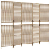 Vidaxl kamerscherm 5 panelen poly rattan beige