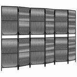 Vidaxl kamerscherm 6 panelen poly rattan zwart