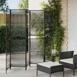 Vidaxl kamerscherm 6 panelen poly rattan zwart