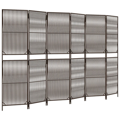 Vidaxl kamerscherm 6 panelen poly rattan bruin