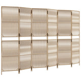 Vidaxl kamerscherm 6 panelen poly rattan beige