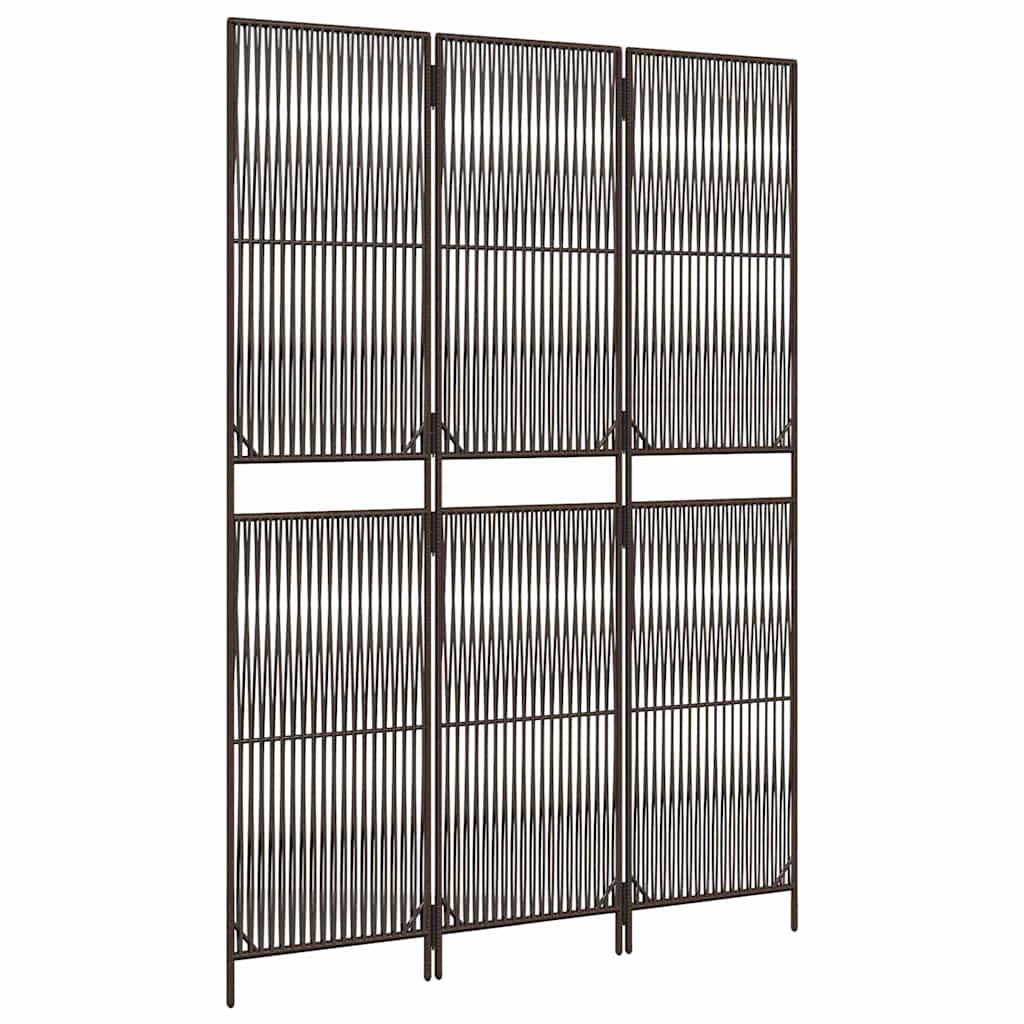Vidaxl kamerscherm 3 panelen poly rattan bruin