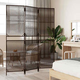 Vidaxl kamerscherm 3 panelen poly rattan bruin