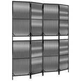 Vidaxl kamerscherm 4 panelen poly rattan zwart
