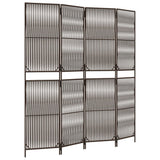 Vidaxl kamerscherm 4 panelen poly rattan bruin