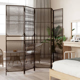 Vidaxl kamerscherm 5 panelen poly rattan bruin