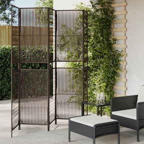 Vidaxl kamerscherm 5 panelen poly rattan bruin