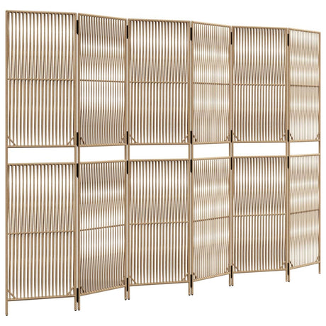 Vidaxl kamerscherm 6 panelen poly rattan beige