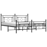 Vidaxl bedframe met hoofd- en voeteneinde metaal zwart 183x213 cm