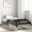 Vidaxl bedframe met hoofdbord zonder matras metaal wit 75x190 cm