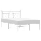Vidaxl bedframe met hoofdbord metaal wit 120x200 cm