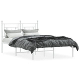 Vidaxl bedframe met hoofdbord metaal wit 120x200 cm