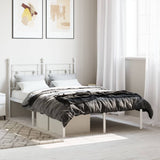 Vidaxl bedframe met hoofdbord metaal wit 120x200 cm