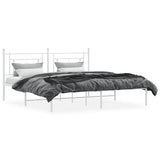 Vidaxl bedframe met hoofdbord metaal wit 183x213 cm