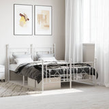 Vidaxl bedframe met hoofd- en voeteneinde metaal wit 140x200 cm