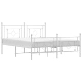 Vidaxl bedframe met hoofd- en voeteneinde metaal wit 150x200 cm