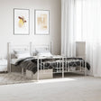 Vidaxl bedframe met hoofd- en voeteneinde metaal wit 160x200 cm