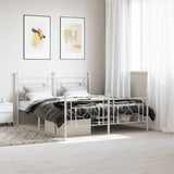 Vidaxl bedframe met hoofd- en voeteneinde metaal wit 160x200 cm