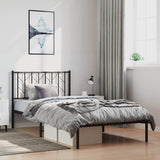 Vidaxl bedframe met hoofdbord metaal zwart 100x200 cm