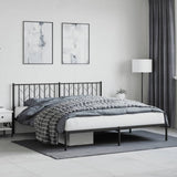 Vidaxl bedframe met hoofdbord metaal zwart 180x200 cm