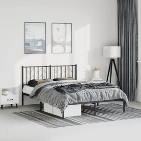Vidaxl bedframe met hoofdbord metaal zwart 193x203 cm