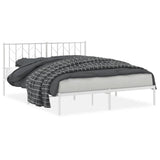 Vidaxl bedframe met hoofdbord metaal wit 160x200 cm