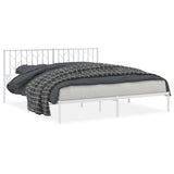 Vidaxl bedframe met hoofdbord metaal wit 183x213 cm