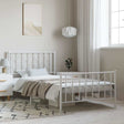 Vidaxl bedframe met hoofd- en voeteneinde metaal wit 100x200 cm