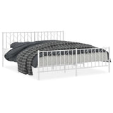 Vidaxl bedframe met hoofd- en voeteneinde metaal wit 183x213 cm
