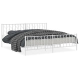 Vidaxl bedframe met hoofd- en voeteneinde metaal wit 200x200 cm
