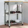 Vidaxl keukentrolley monza 60x40x88,5 cm massief grenenhout