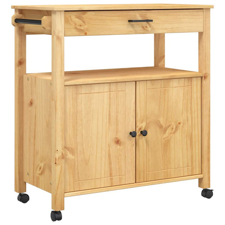 Vidaxl keukentrolley monza 84x40x88,5 cm massief grenenhout honingwas