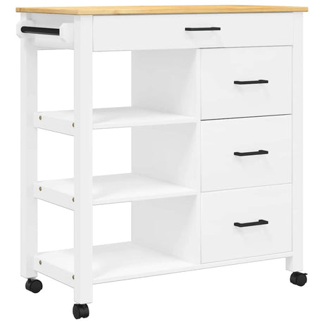 Vidaxl keukentrolley monza 84x40x88,5 cm massief grenenhout wit