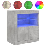 Vidaxl dressoir met led-verlichting 60,5x37x67 cm betongrijs