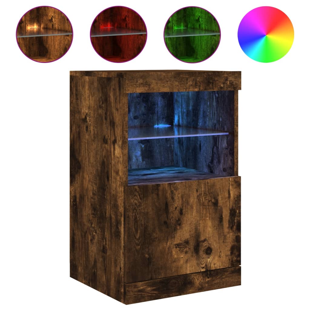 Vidaxl dressoir met led-verlichting 41x37x67 cm gerookt eikenkleurig
