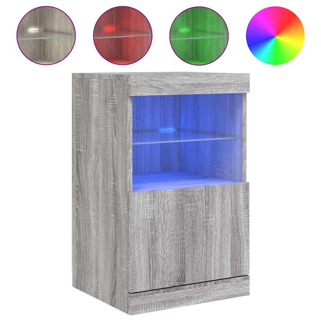 Vidaxl dressoir met led-verlichting 41x37x67 cm grijs sonoma eiken