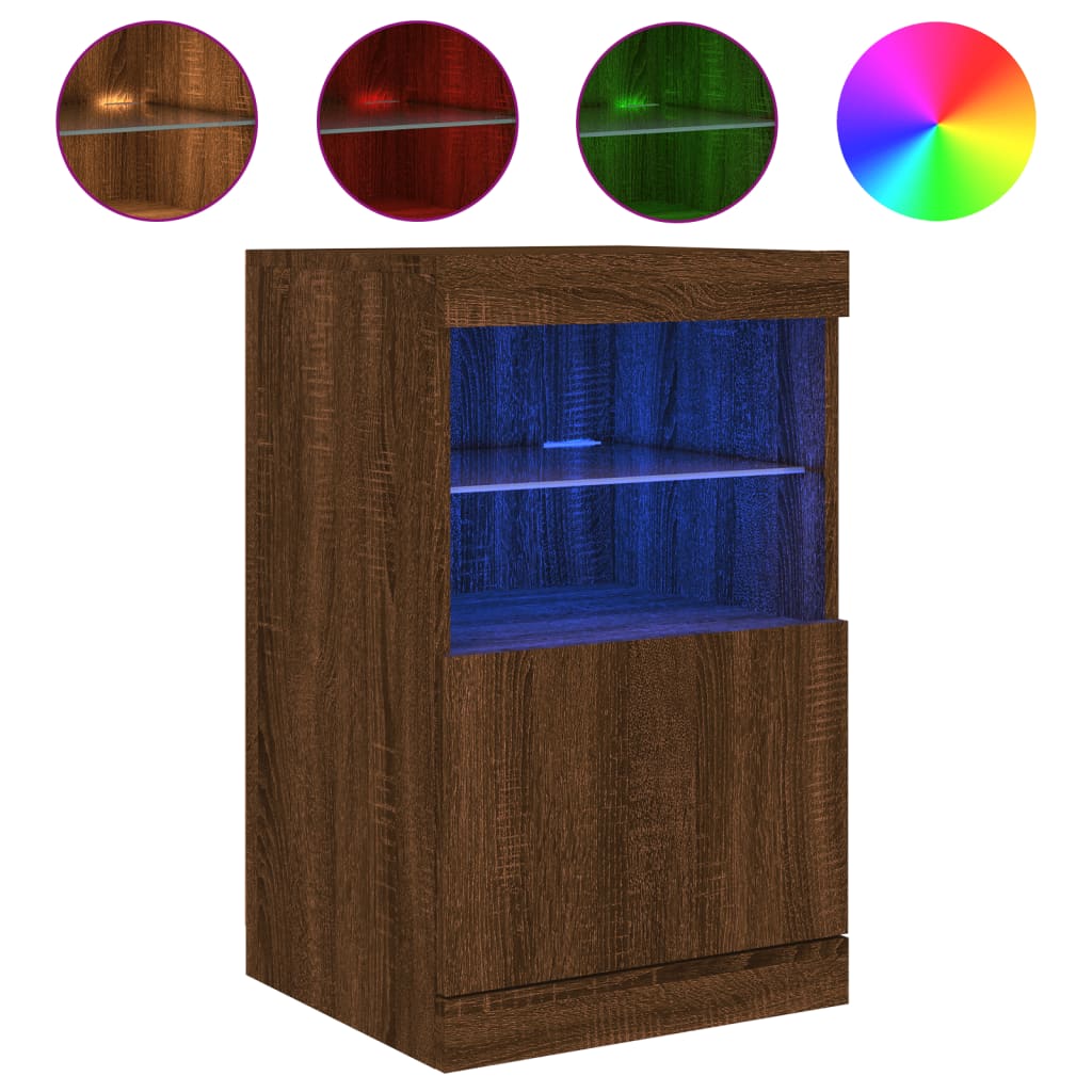 Vidaxl dressoir met led-verlichting 41x37x67 cm bruin eikenkleur