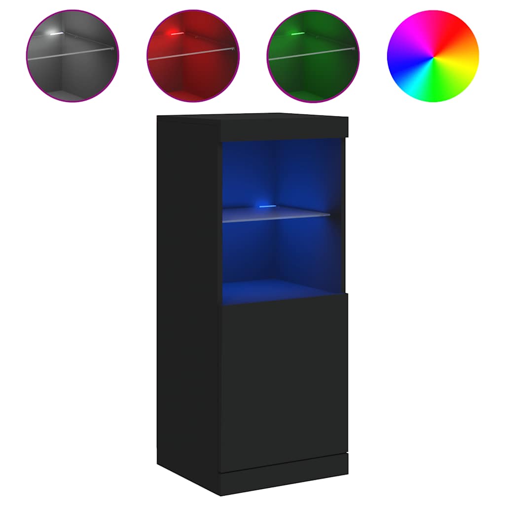 Vidaxl dressoir met led-verlichting 41x37x100 cm zwart