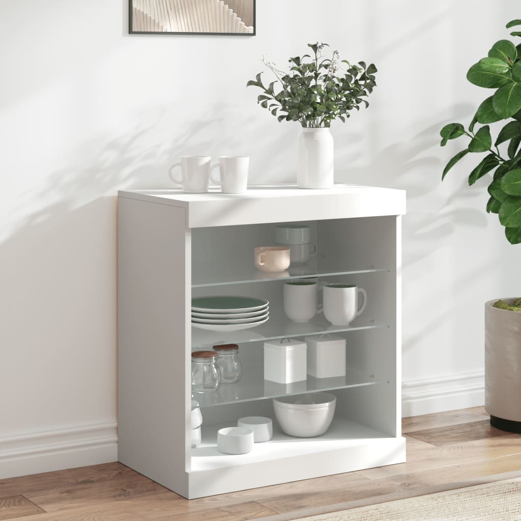 Vidaxl dressoir met led-verlichting 60,5x37x67 cm wit