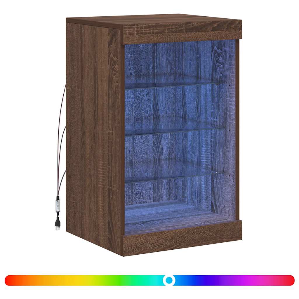 Vidaxl dressoir met led-verlichting 41x37x67 cm bruin eikenkleur