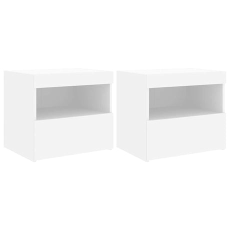 Vidaxl nachtkastjes met led-verlichting 2 st 50x40x45 cm wit