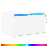 Vidaxl nachtkastjes met led's 2 st wandgemonteerd wit