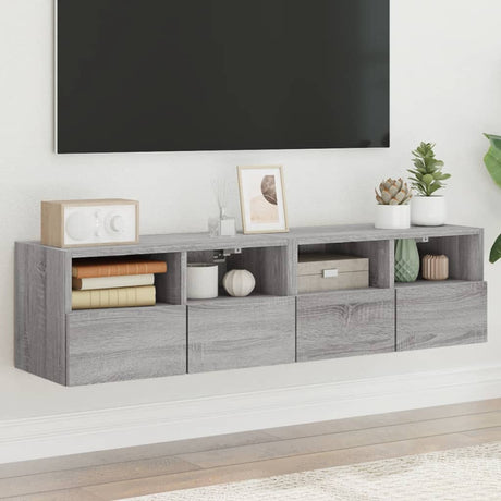 Vidaxl tv-wandmeubels 2 st 60x30x30 cm bewerkt hout grijs sonoma eiken