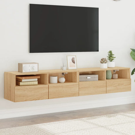 Vidaxl tv-wandmeubels 2 st 80x30x30 cm bewerkt hout sonoma eikenkleur